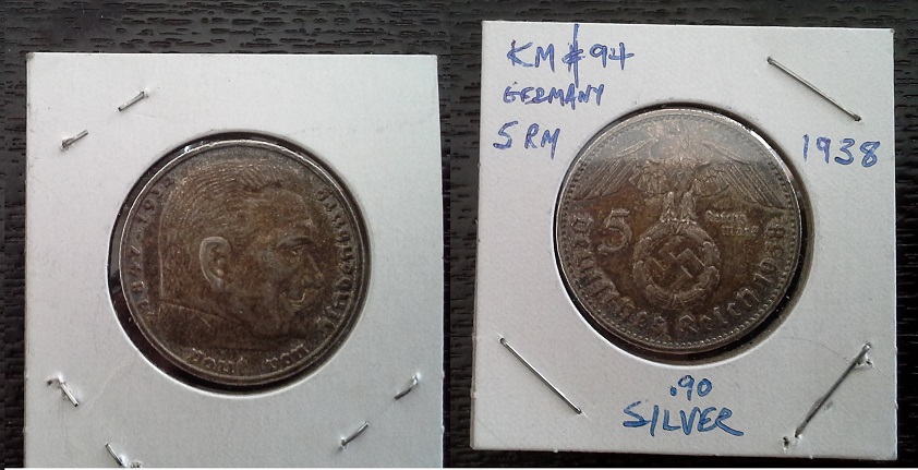 Hindenburg-5-Marks---With-And-Without-The-Swastika-Sign